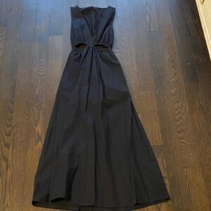 Zara Black Maxi Dress with Waist Cutouts